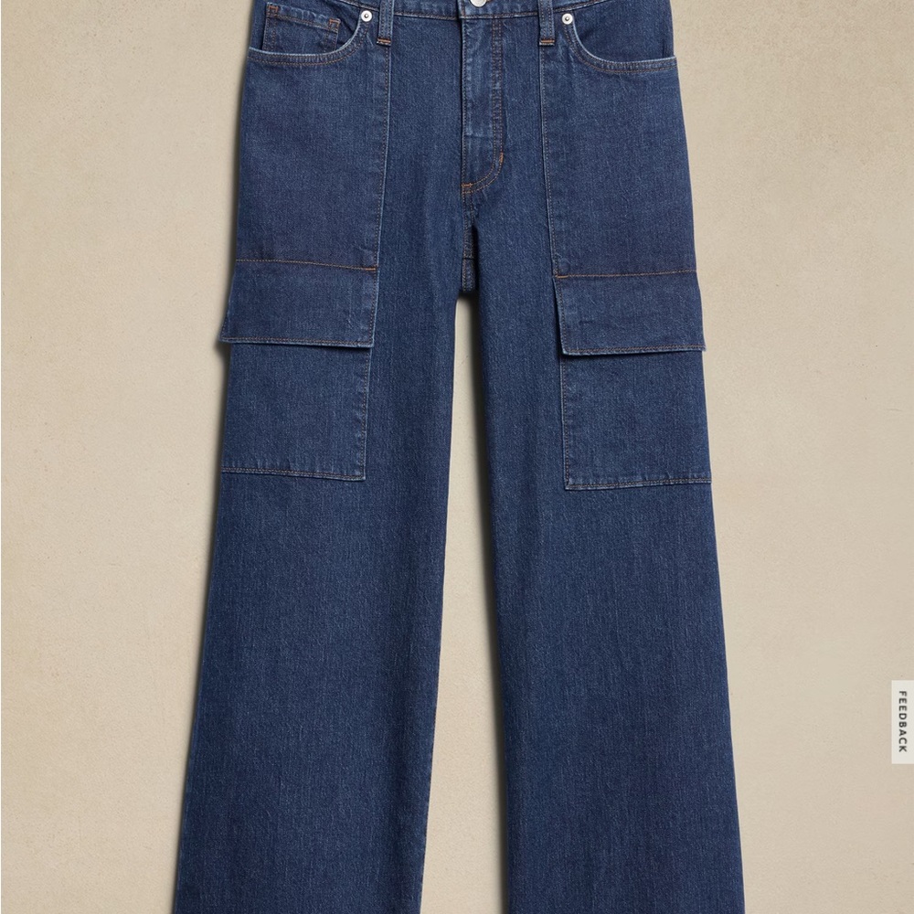Banana republic Wide Leg Denim Cargo Pants